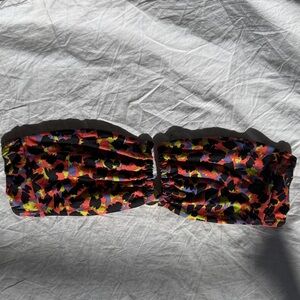 Victoria's Secret Black Multicolor Floral Bandeau